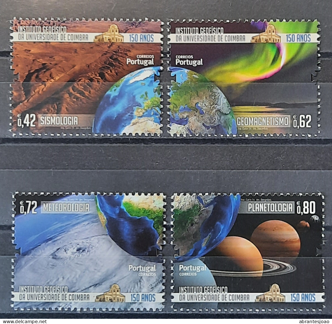 2014 - Portugal - Geophysical Institute Of The University Of Coimbra -150 Years- MNH - 4 Stamps + Souv. Sheet Of 1 Stamp - Neufs