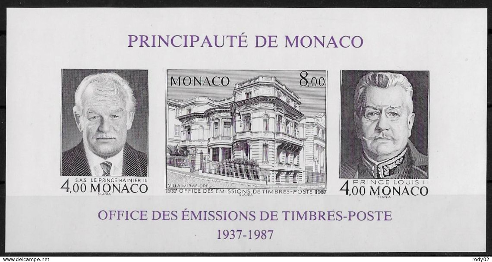 MONACO - PRINCES DE LA PRINCIPAUTE - BF 39a - NEUF** MNH - Blocks & Kleinbögen