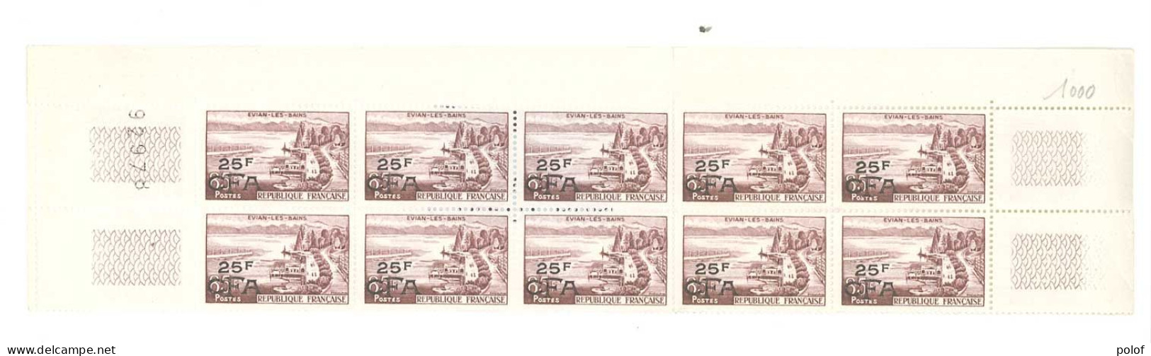 REUNION - CFA - Bloc De 10 Timbres Bords De Feuille Numéroté   . -  Yvert 341 - Unused Stamps