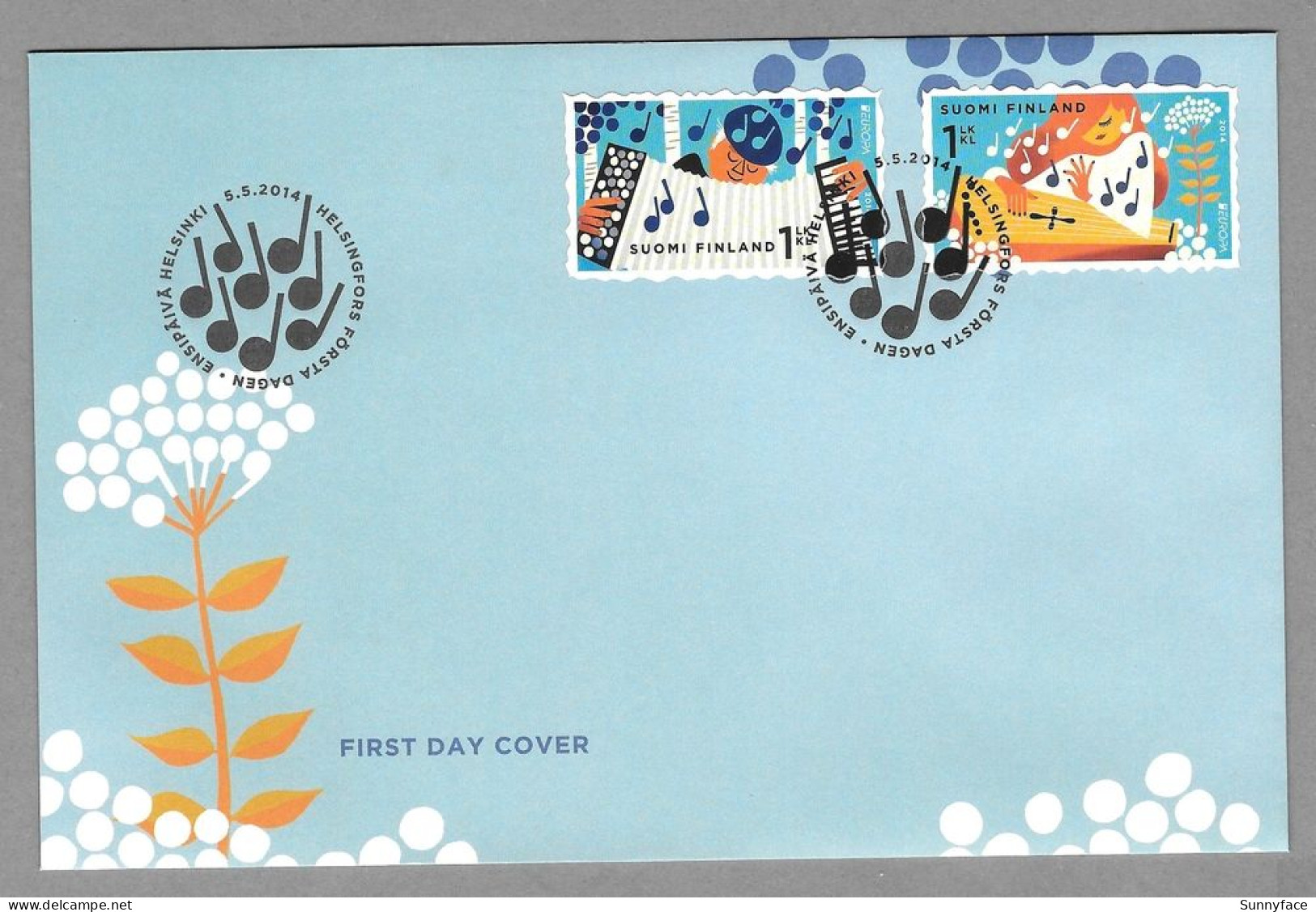 2014 FDC National Musical Instruments Europa 1.class Finland Finnland Finlande - FDC