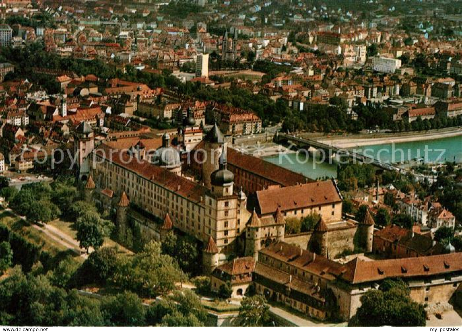 73541877 Wuerzburg Fliegeraufnahme Main Festung-Marienburg  Wuerzburg - Wuerzburg