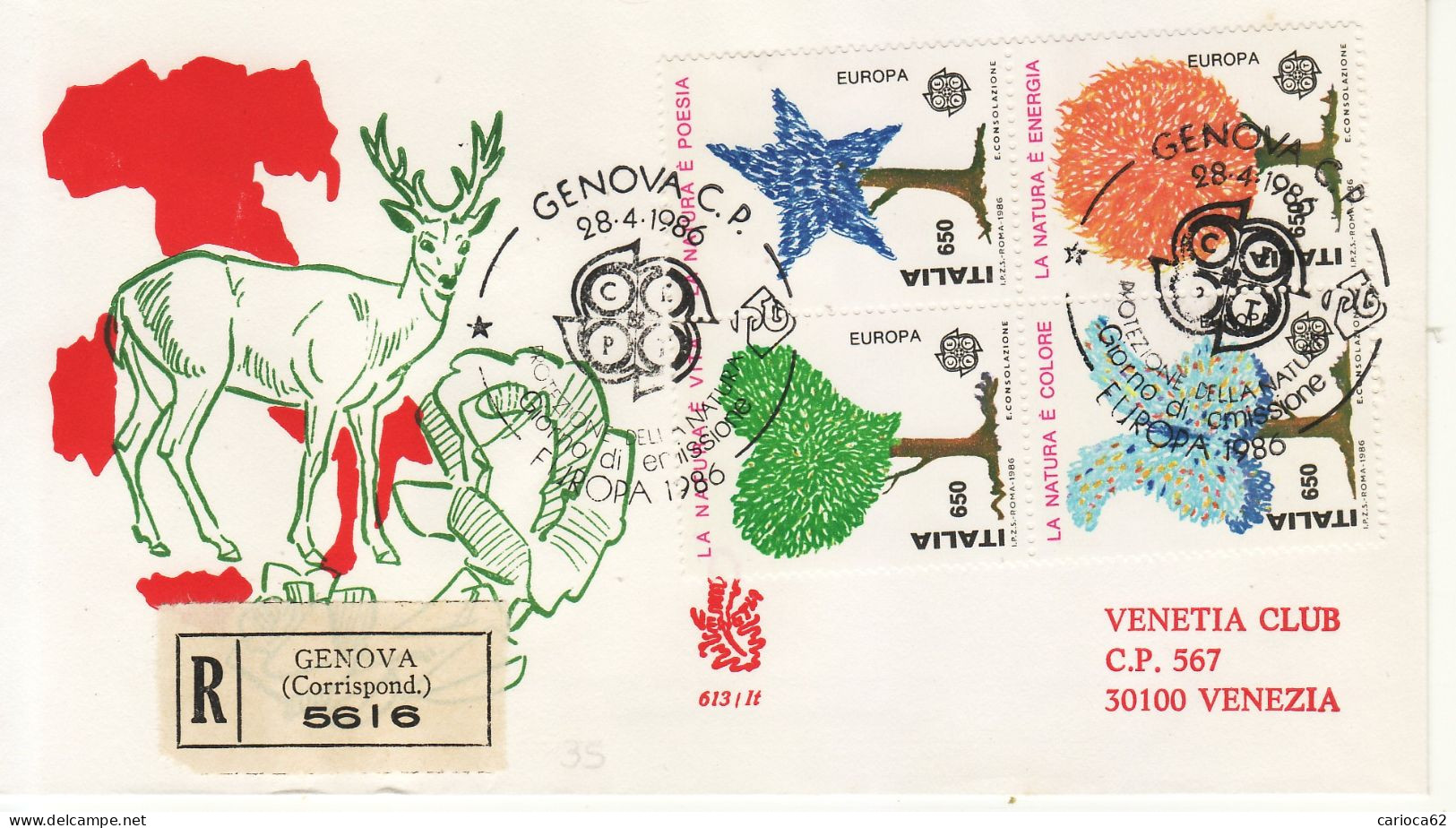 1986 - FDC " EUROPA " VENETIA VIAGGIATA VEDI++++ - FDC