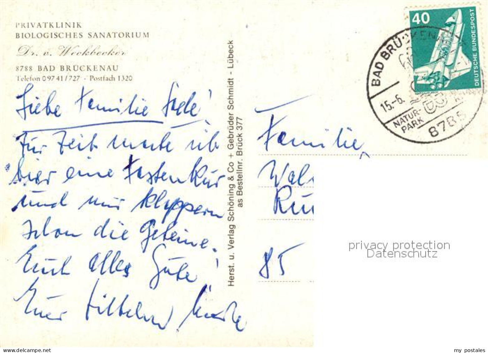 73520670 Bad  Br?ckenau Biologisches Sanatorium Dr. V. Weckbecker  - To Identify