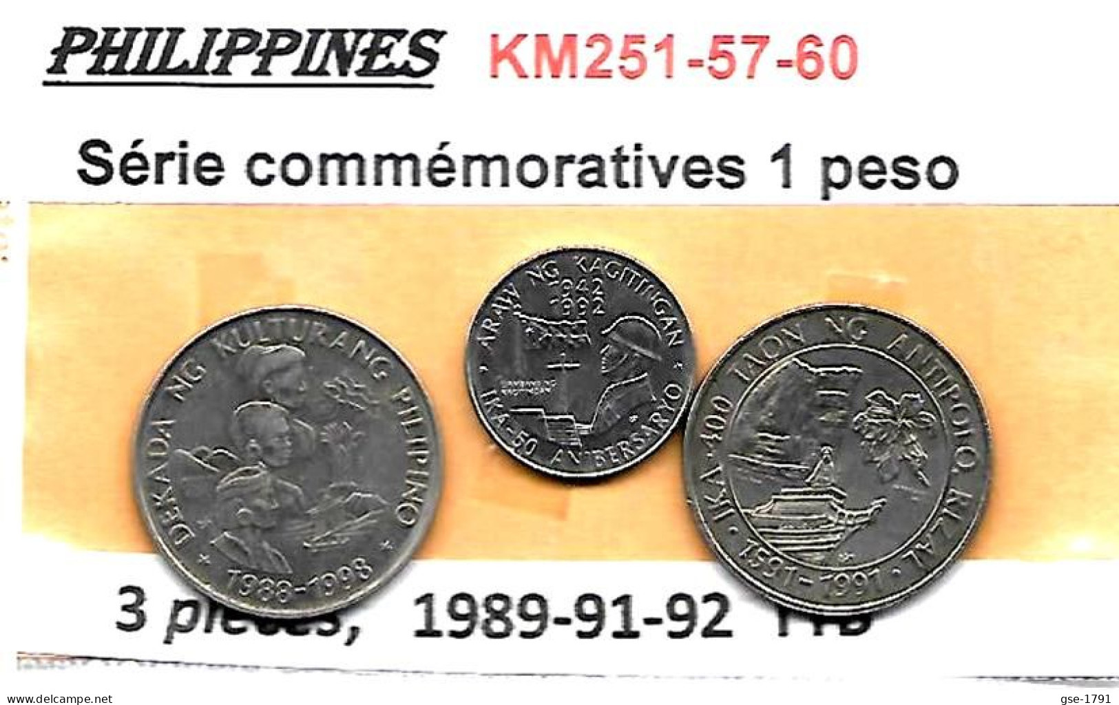 PHILIPPINES  Réforme Coinage, 1 Piso   KM 251-57-60 Série Commémorative De 3 Monnaies  TTB. - Philippinen