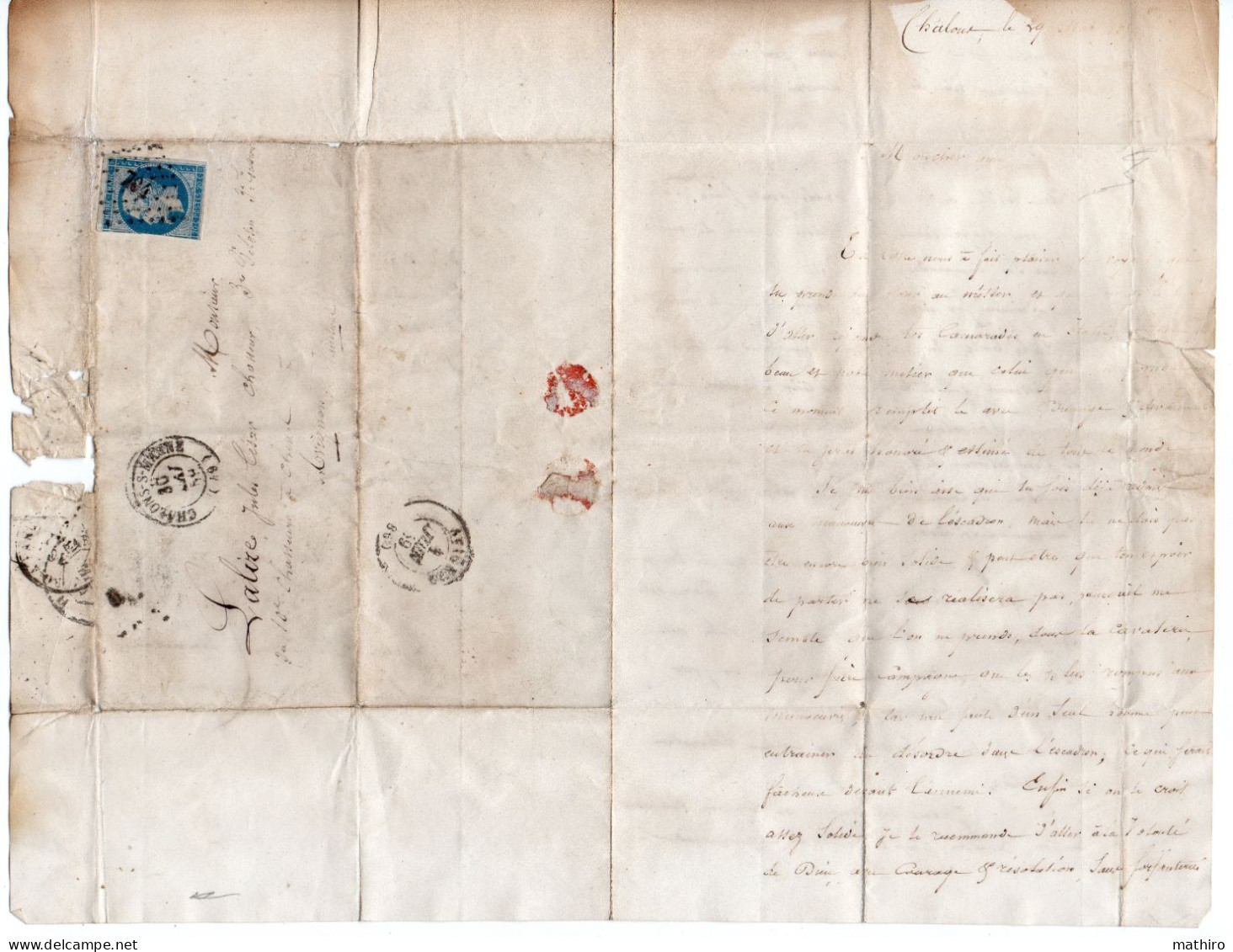 Deux Lettres Adressées à Lalire Jules 10 ème Chasseurs à Cheval En Garnison à Avignon,le 26 Janvier Et Le 4 Juin 1859 - Manuscritos