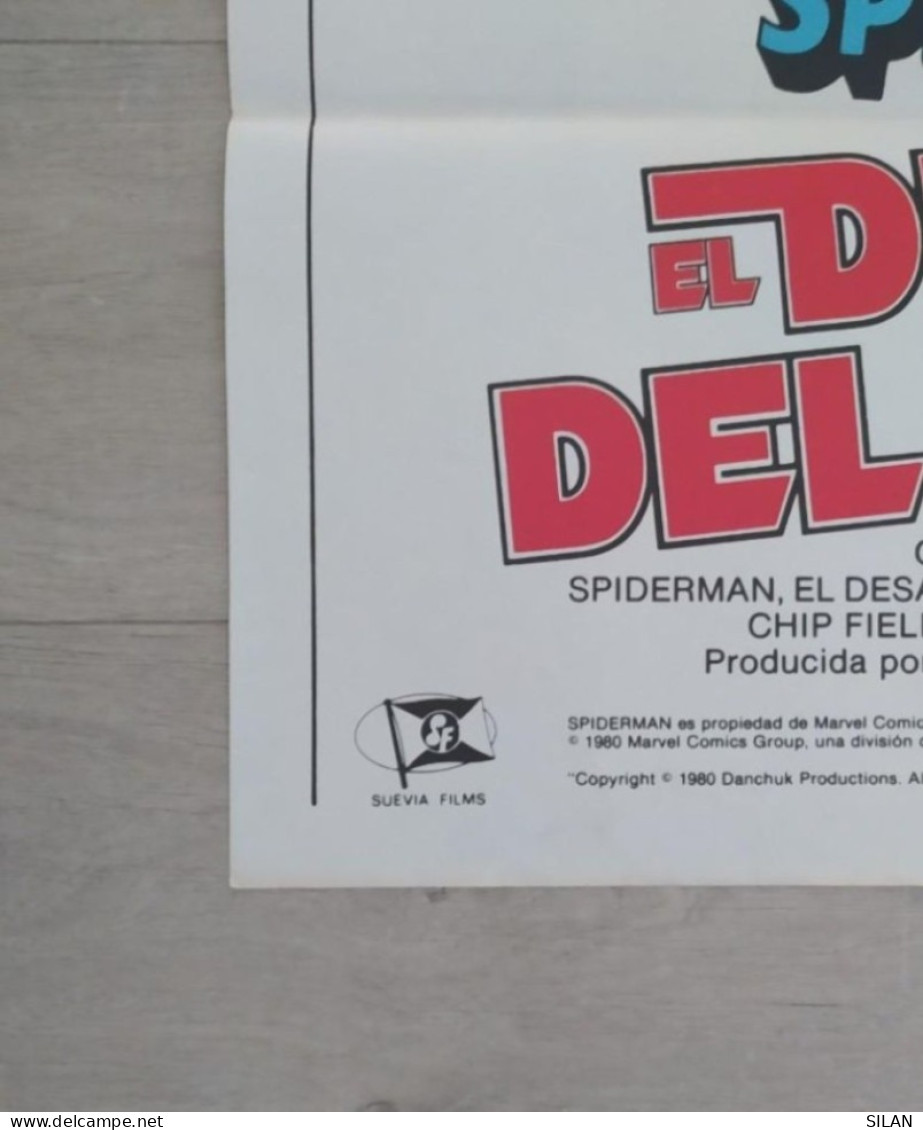 Cartel Original Cine Del Estreno Spiderman El Desafío Del Dragón 1980 Marvel  Affiche Originale Du Film Pour La Première - Altri