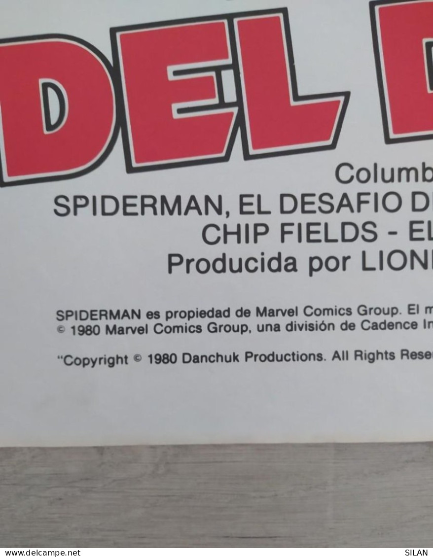 Cartel Original Cine Del Estreno Spiderman El Desafío Del Dragón 1980 Marvel  Affiche Originale Du Film Pour La Première - Andere Formaten
