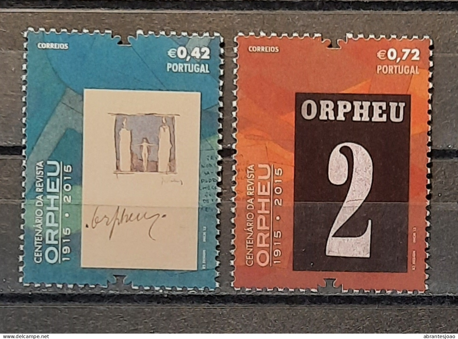 2015 - Portugal - MNH - Centenary Of The Art Magasine "Orpheu" - 2 Stamps + Souvenir Sheet Of 1 Stamp - Unused Stamps