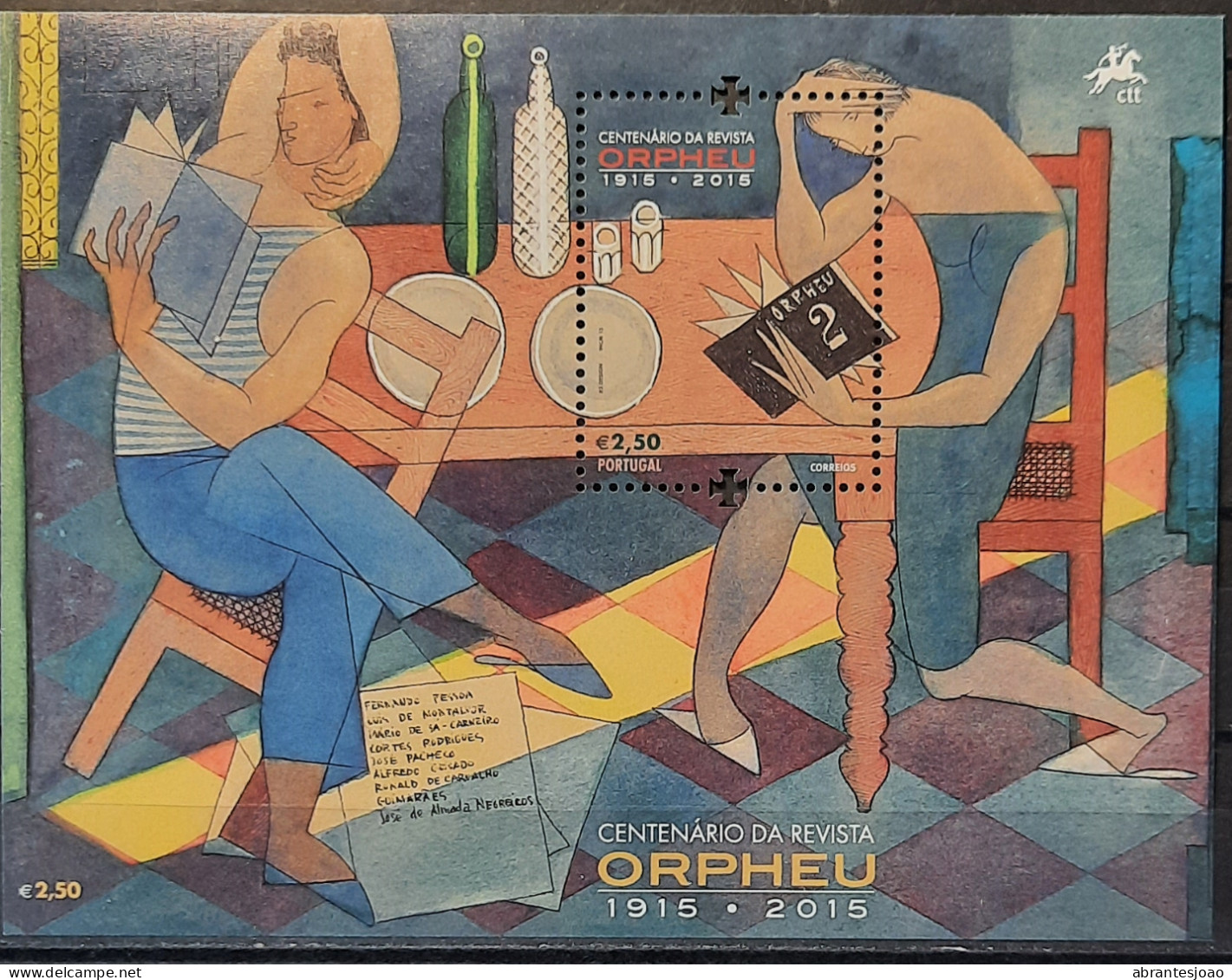 2015 - Portugal - MNH - Centenary Of The Art Magasine "Orpheu" - 2 Stamps + Souvenir Sheet Of 1 Stamp - Nuovi