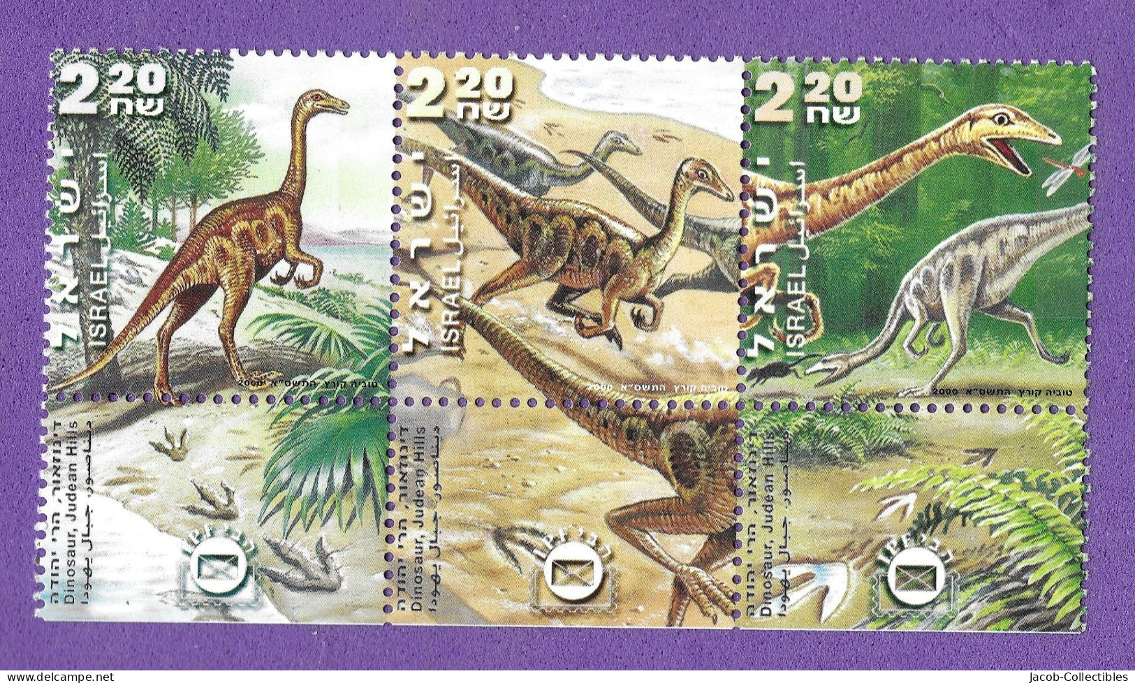 Dinosaurs Struthiomimus Prehistory Paleontology Israel - Unused Stamps (with Tabs)