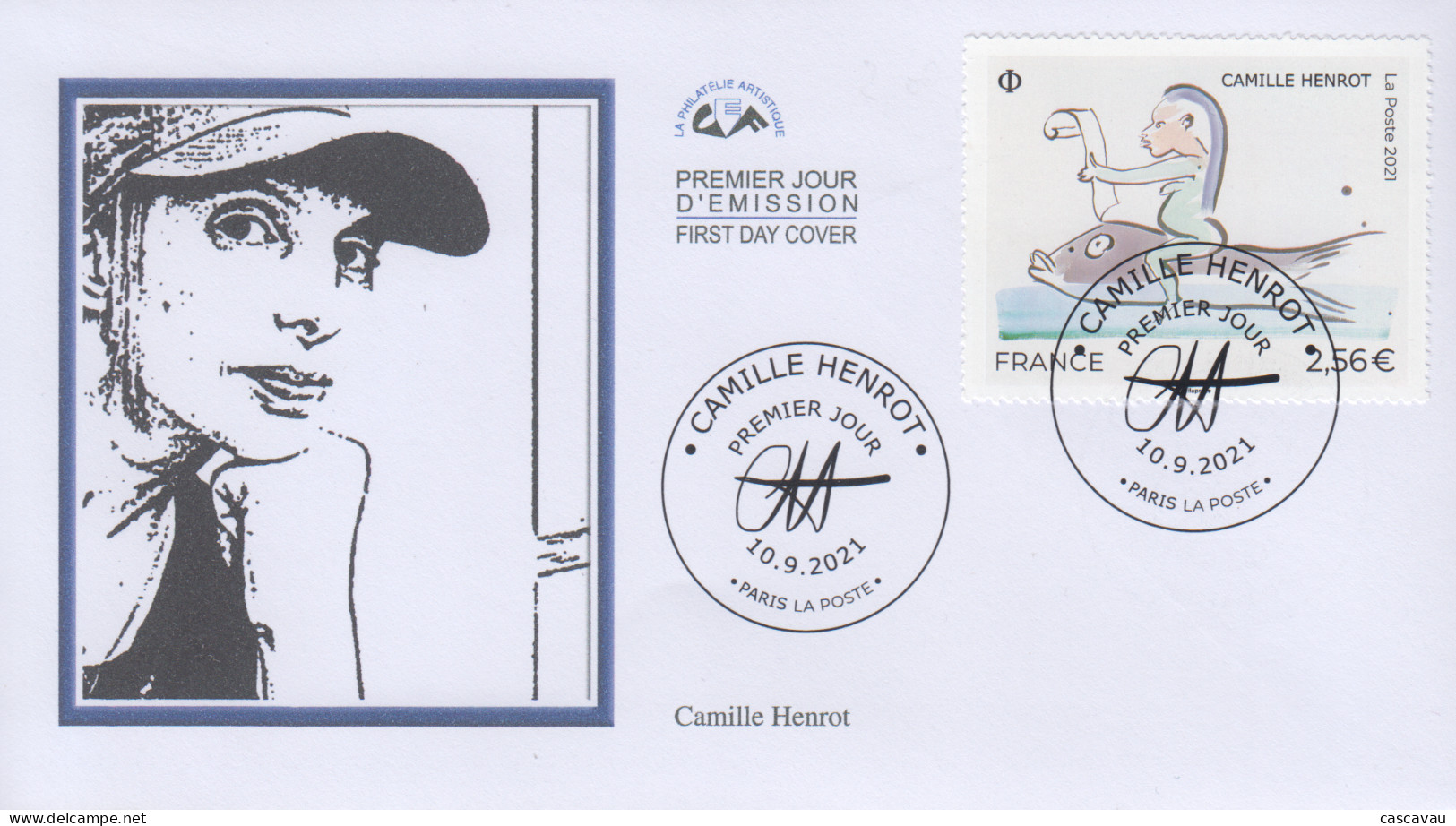 Enveloppe    FDC  1er   Jour    FRANCE    Oeuvre   De    Camille   HENROT    2021 - 2020-…