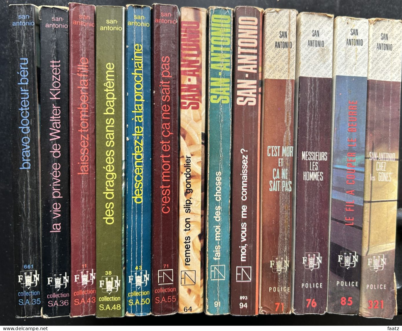 San Antonio (Policier - Fleuve Noir - 13 Volumes 1968-1978) - Wholesale, Bulk Lots
