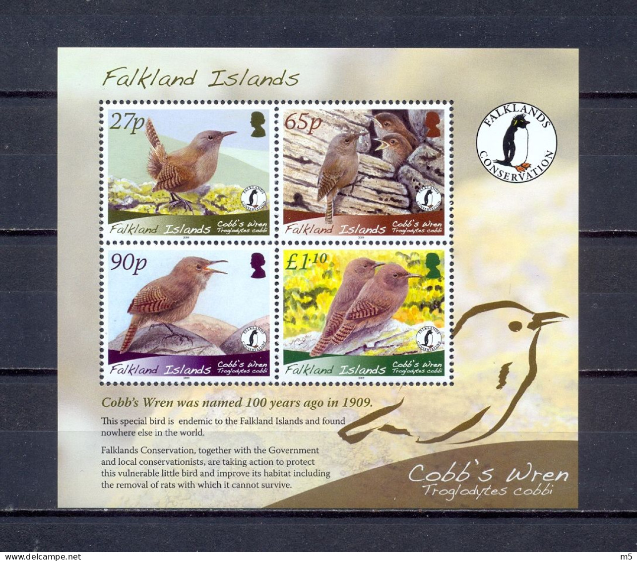 FALKAND ISLANDS - MNH - BIRDS -  MI.NO.BL 41 - CV = 12 € - Falkland Islands