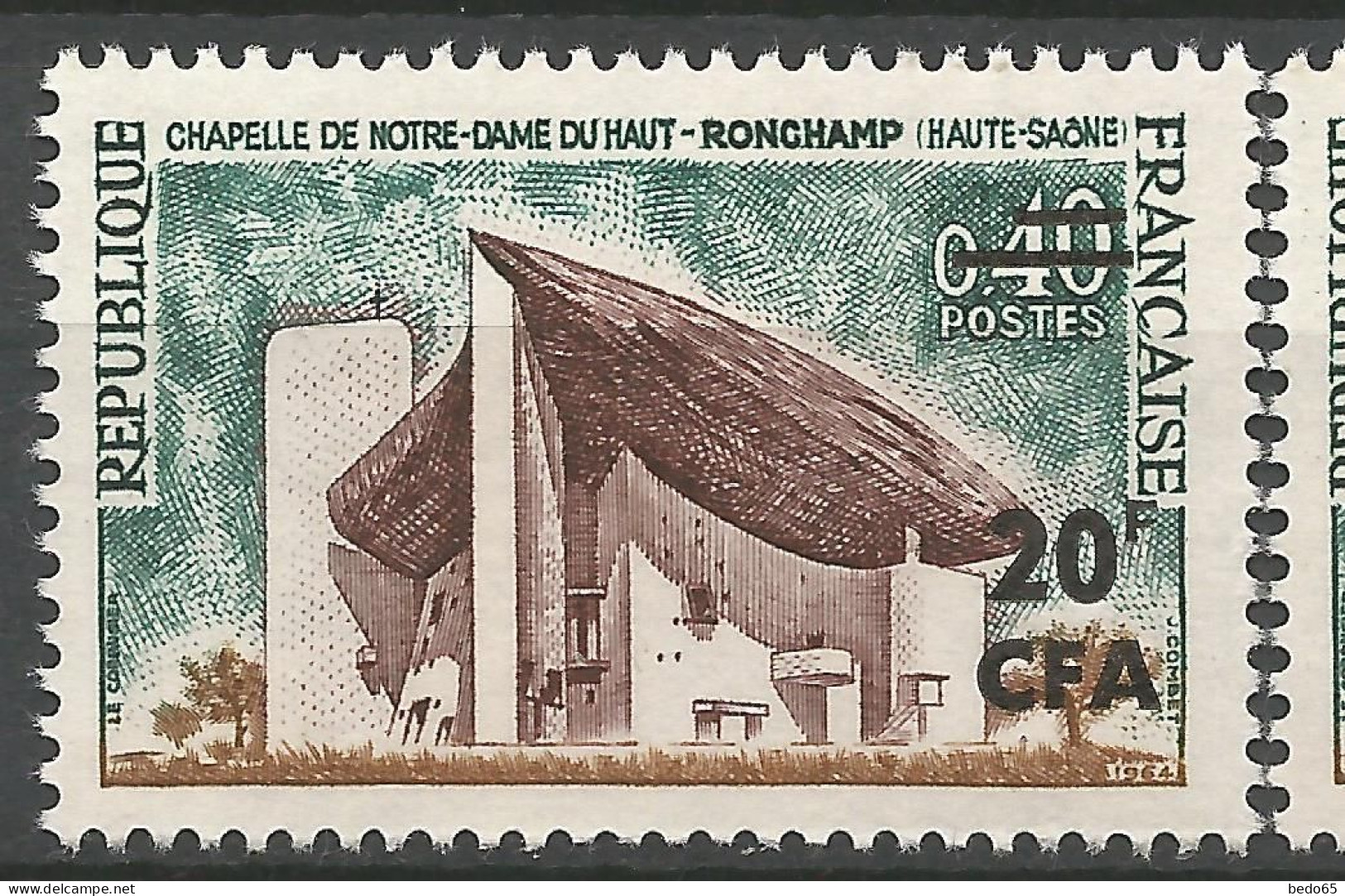 REUNION  N° 374 Variétée Petit F Après 20 NEUF** LUXE SANS CHARNIERE NI TRACE / Hingeless  / MNH - Unused Stamps