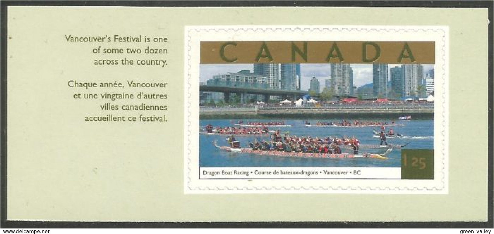 Canada Course Bateau Dragon Boat Races Vancouver Adhesive MNH ** Neuf SC (C19-90ab) - Ships