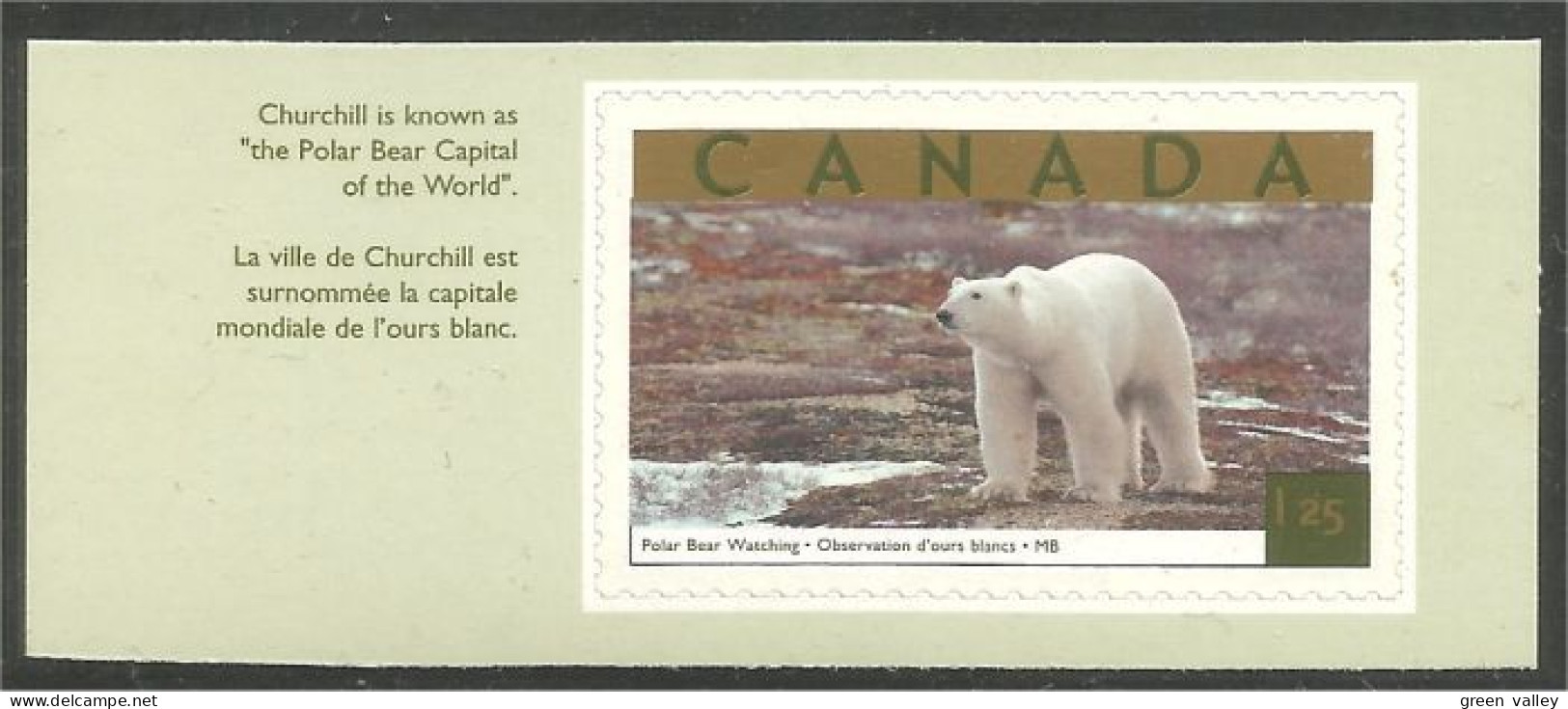 Canada Ours Polaire Polar Bear Churchill Adhesive MNH ** Neuf SC (C19-90bb) - Osos