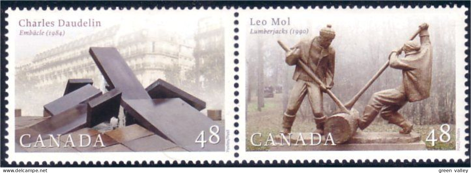 Canada Embacle Ice Dam Tree Lumberjacks Bucherons MNH ** Neuf SC (C19-55aa) - Skulpturen