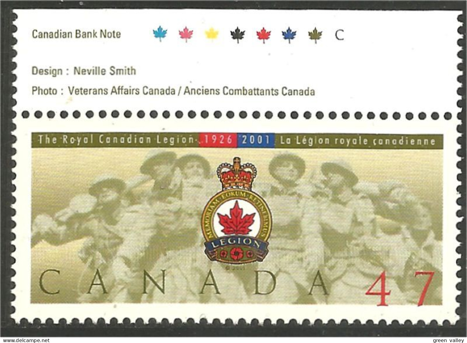 Canada Royal Canadian Legion MNH ** Neuf SC (C19-26bb) - Militaria