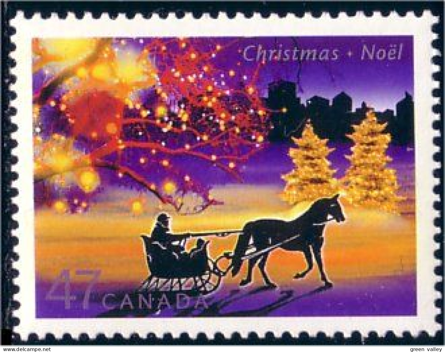Canada Noel Christmas Horse Sleigh MNH ** Neuf SC (C19-22c) - Horses
