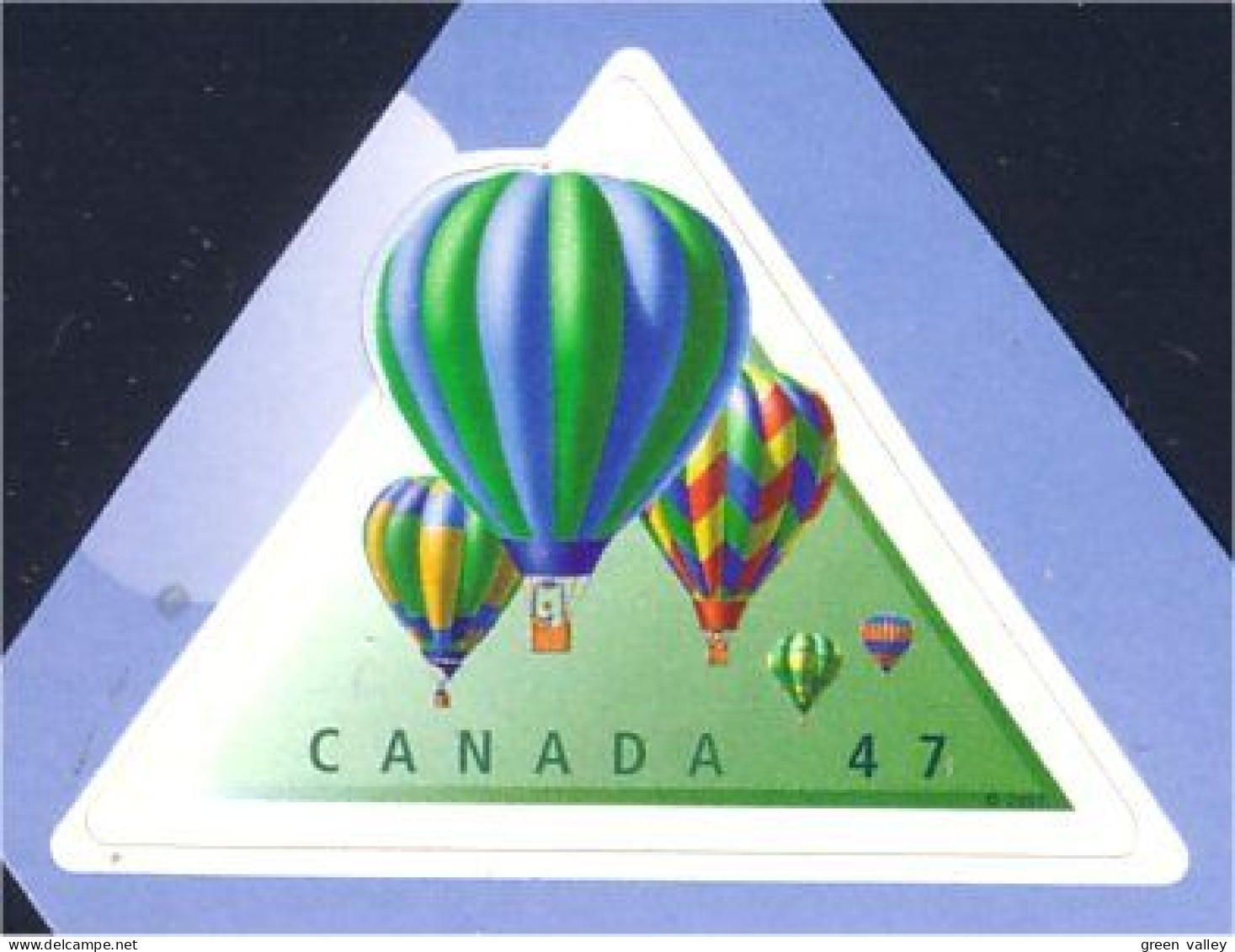 Canada Montgolfières Hot Air Balloons Ballons Adhesive Triangle MNH ** Neuf SC (C19-21ab) - Montgolfières