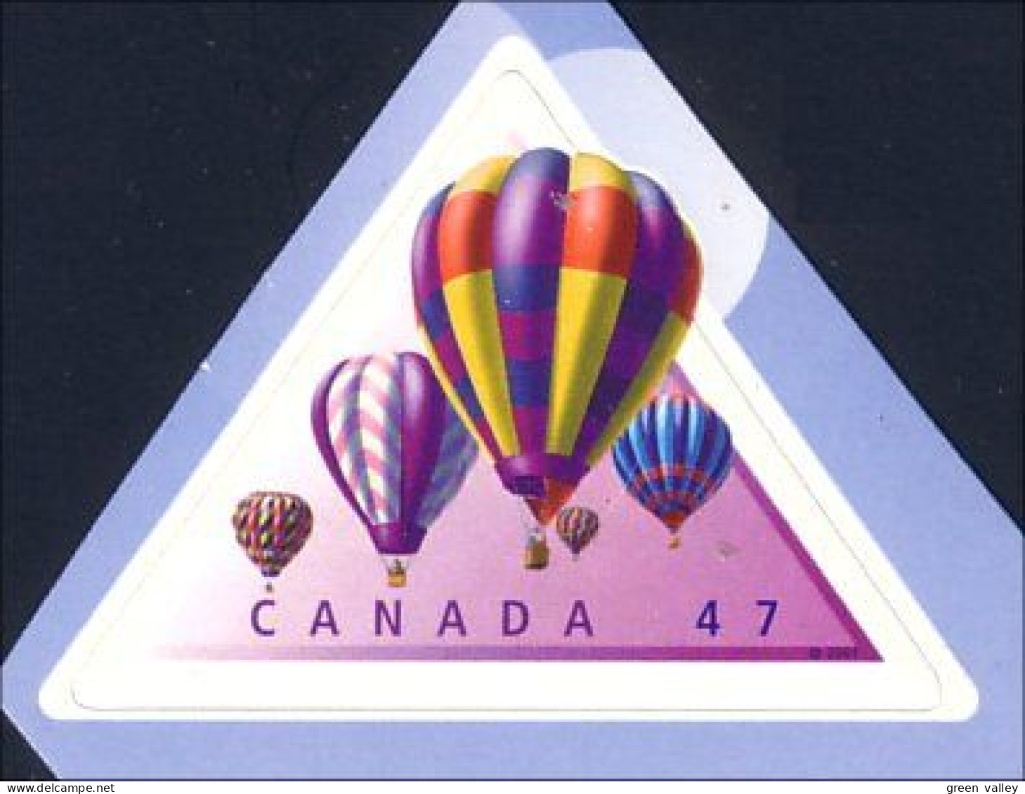 Canada Montgolfières Hot Air Balloons Ballons Adhesive Triangle MNH ** Neuf SC (C19-21cb) - Montgolfières