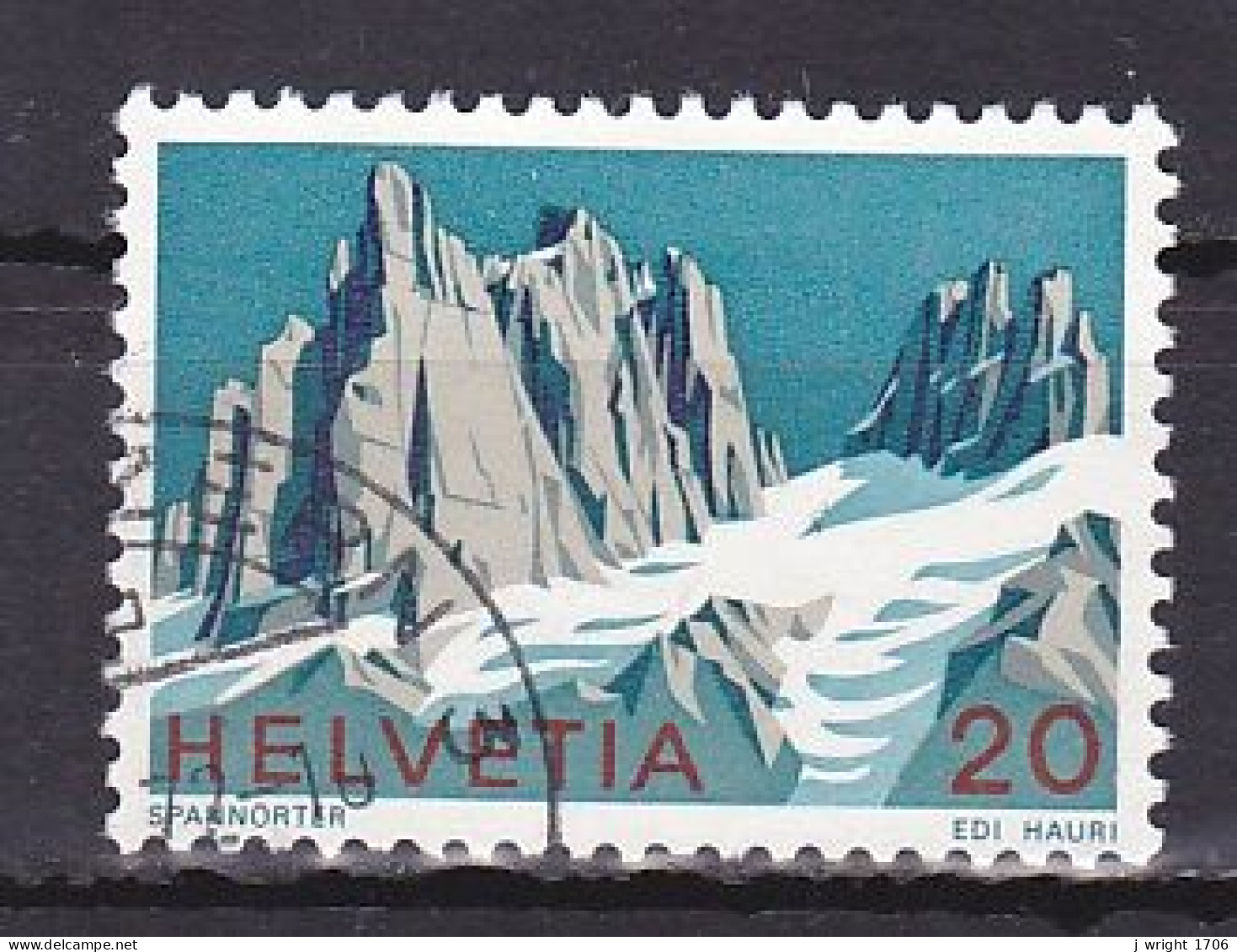 Switzerland, 1972, Swiss Alps/Spannorter, 20c, USED - Gebruikt