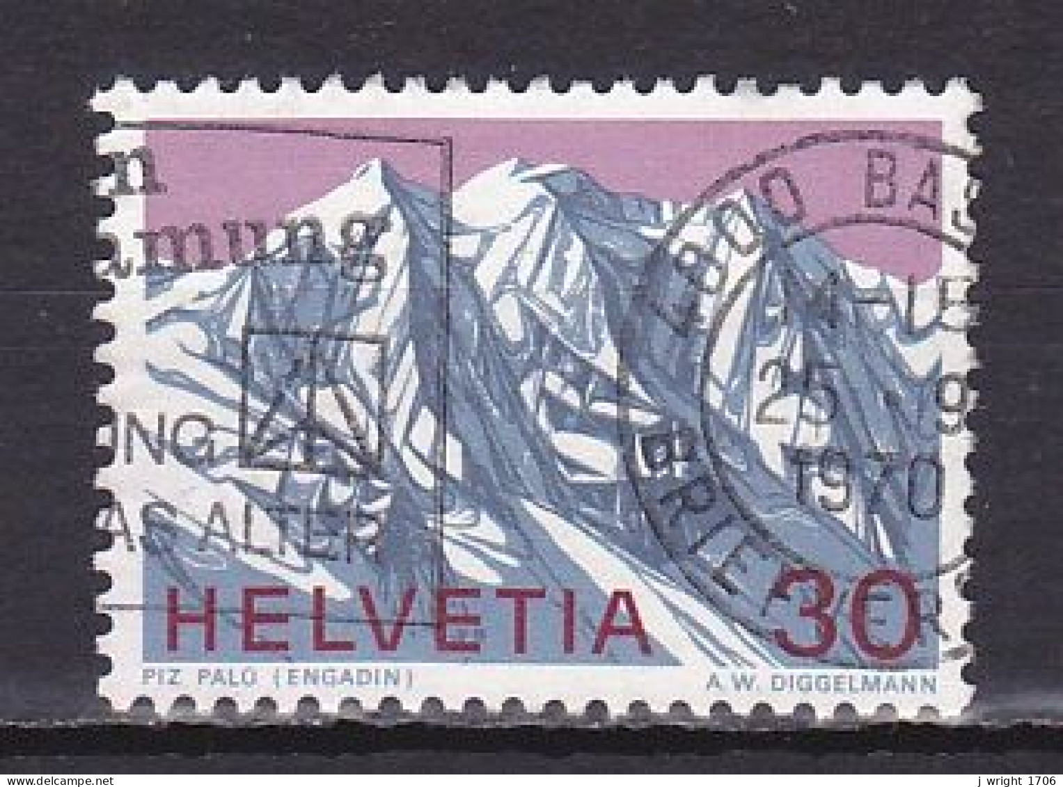 Switzerland, 1970, Swiss Alps/Piz Palü, 30c, USED - Used Stamps