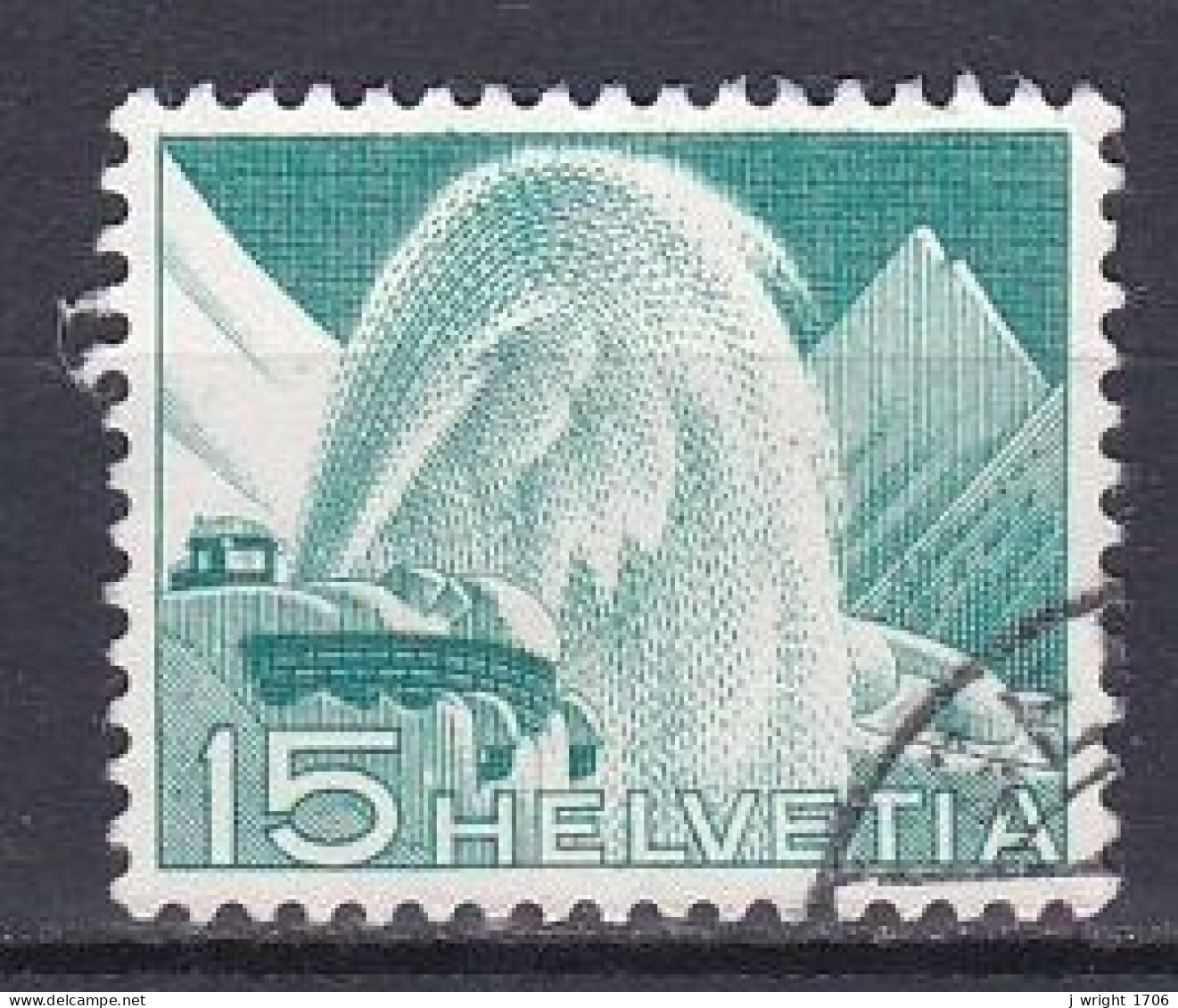 Switzerland, 1949, Landscapes & Technology/Rotary Snowplough, 15c, USED - Used Stamps
