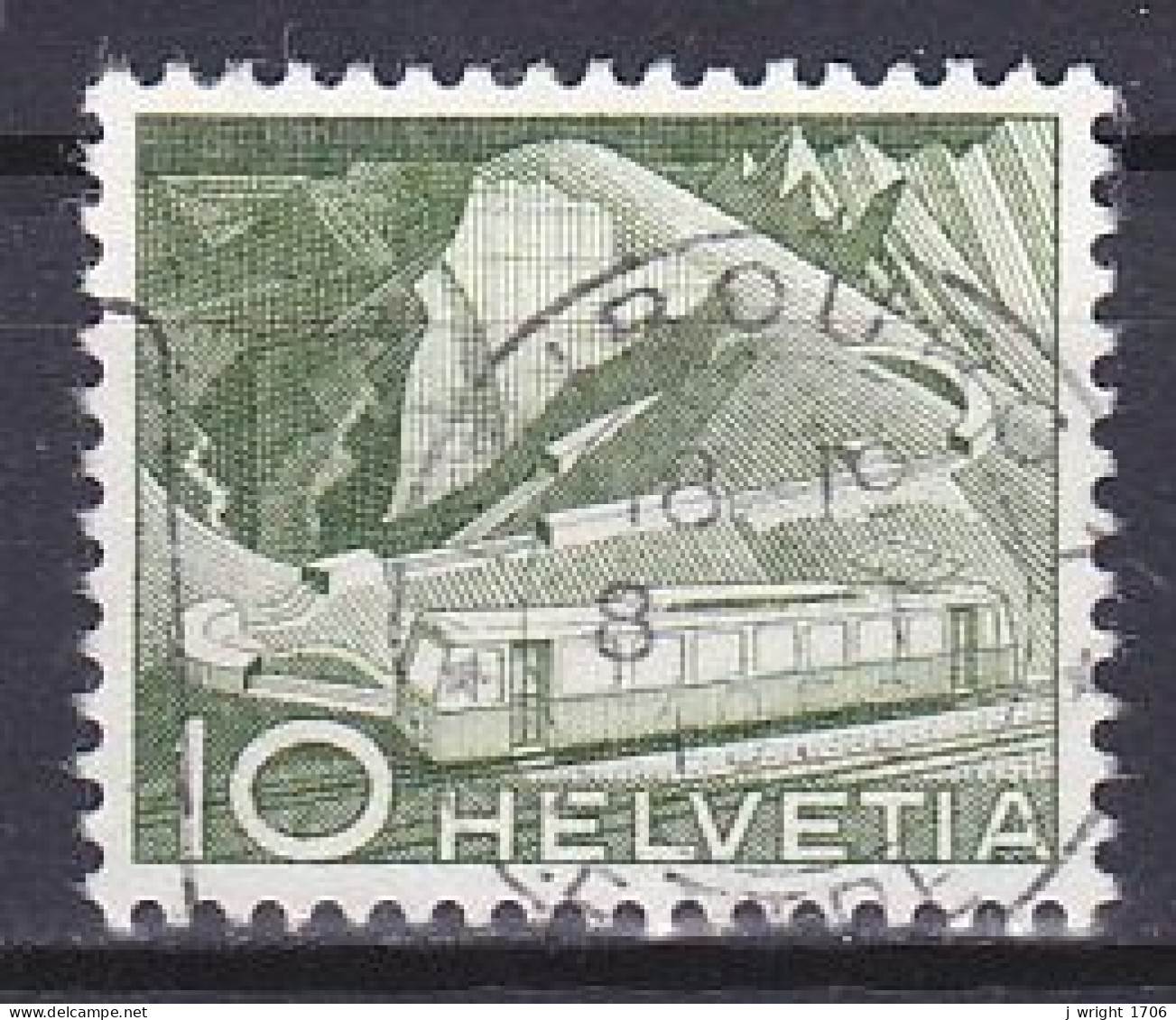 Switzerland, 1949, Landscapes & Technology/Rocher De Naye Mountain Railway, 10c, USED - Used Stamps