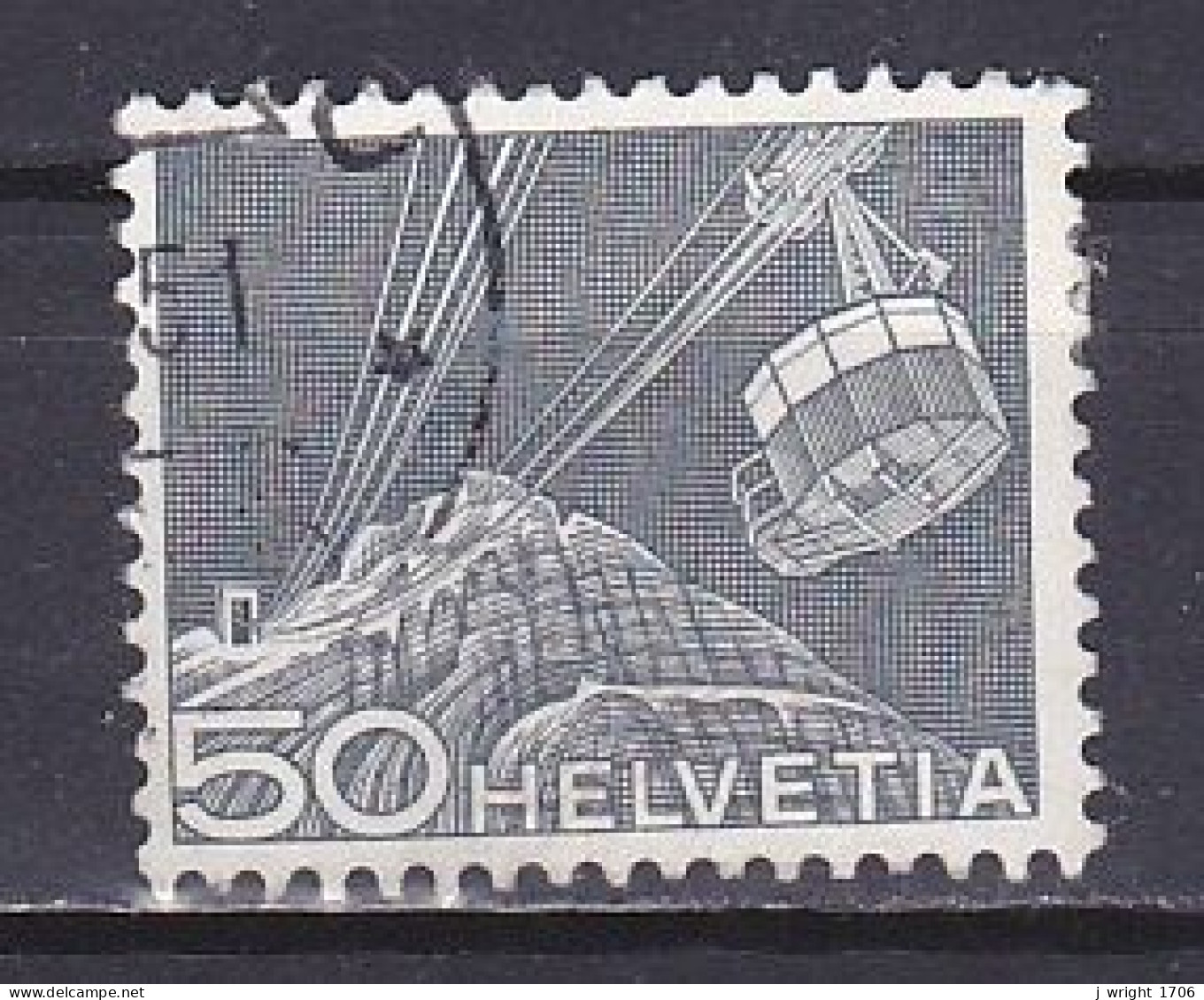 Switzerland, 1949, Landscapes & Technology/Cablecar, 50c, USED - Gebraucht