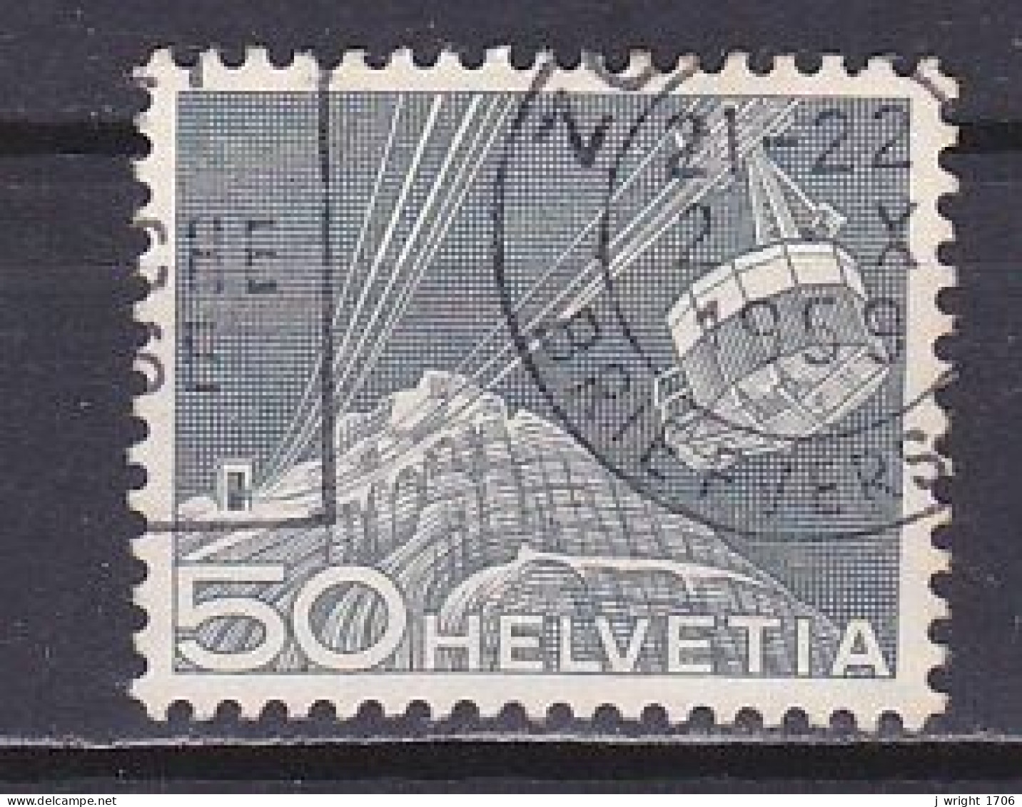 Switzerland, 1949, Landscapes & Technology/Cablecar, 50c, USED - Oblitérés