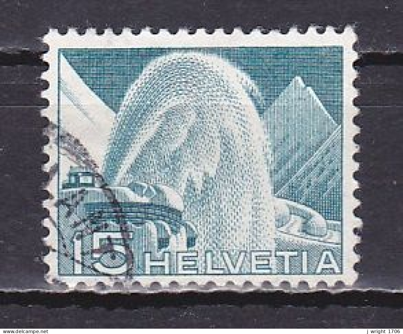 Switzerland, 1949, Landscapes & Technology/Rotary Snowplough, 15c, USED - Usados