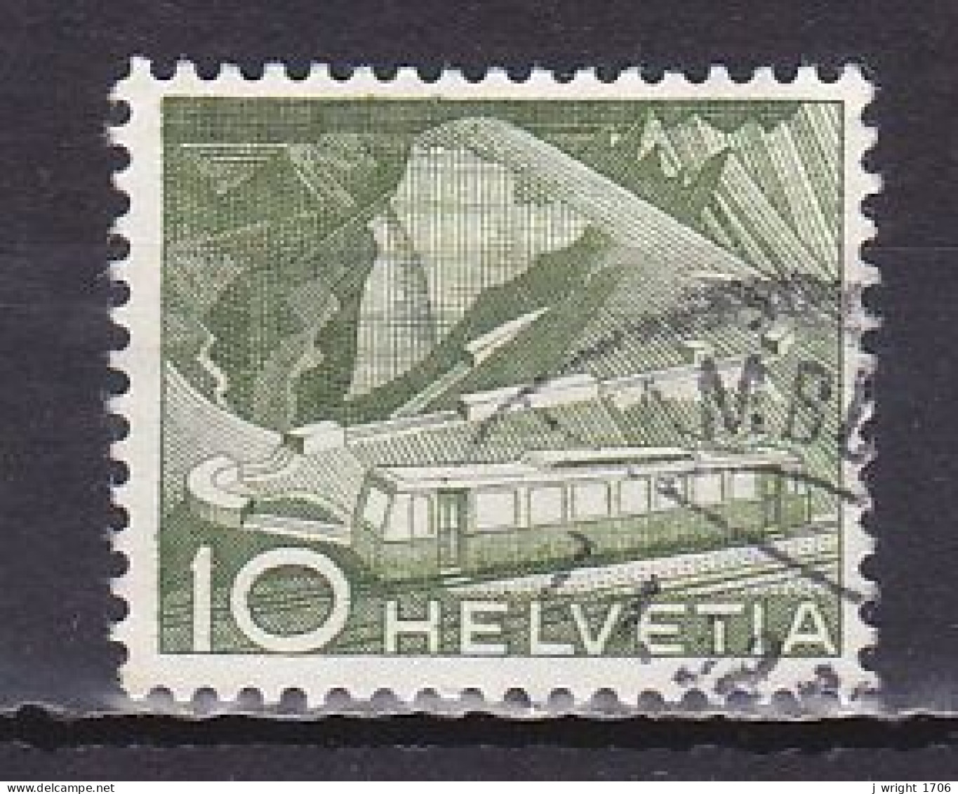Switzerland, 1949, Landscapes & Technology/Rocher De Naye Mountain Railway, 10c, USED - Oblitérés