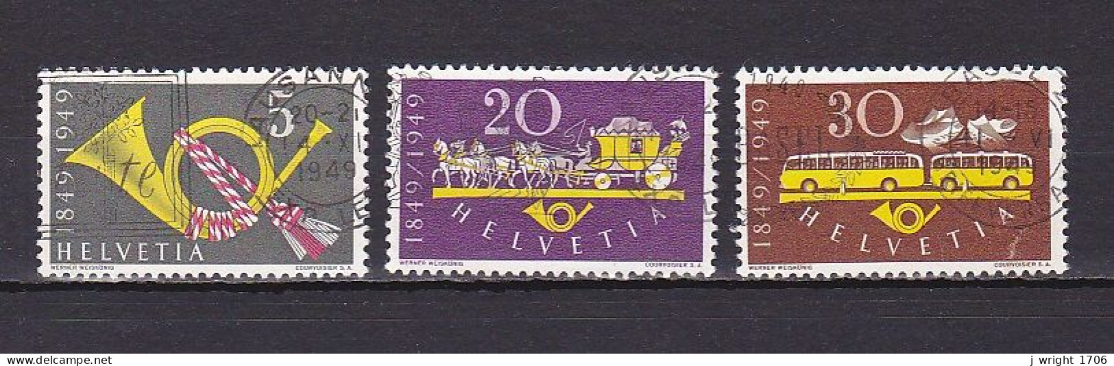 Switzerland, 1949, Federal Post Centenary, Set, USED - Used Stamps