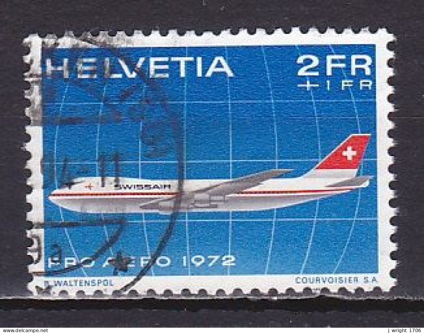 Switzerland, 1972, Pro-Aero, 2Fr +1Fr, USED - Gebraucht