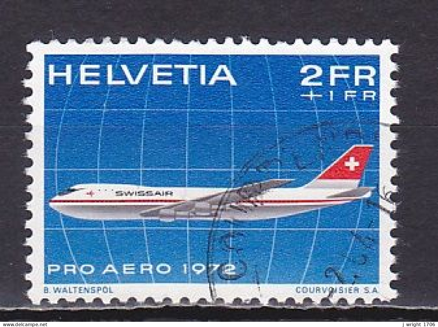 Switzerland, 1972, Pro-Aero, 2Fr +1Fr, USED - Usati