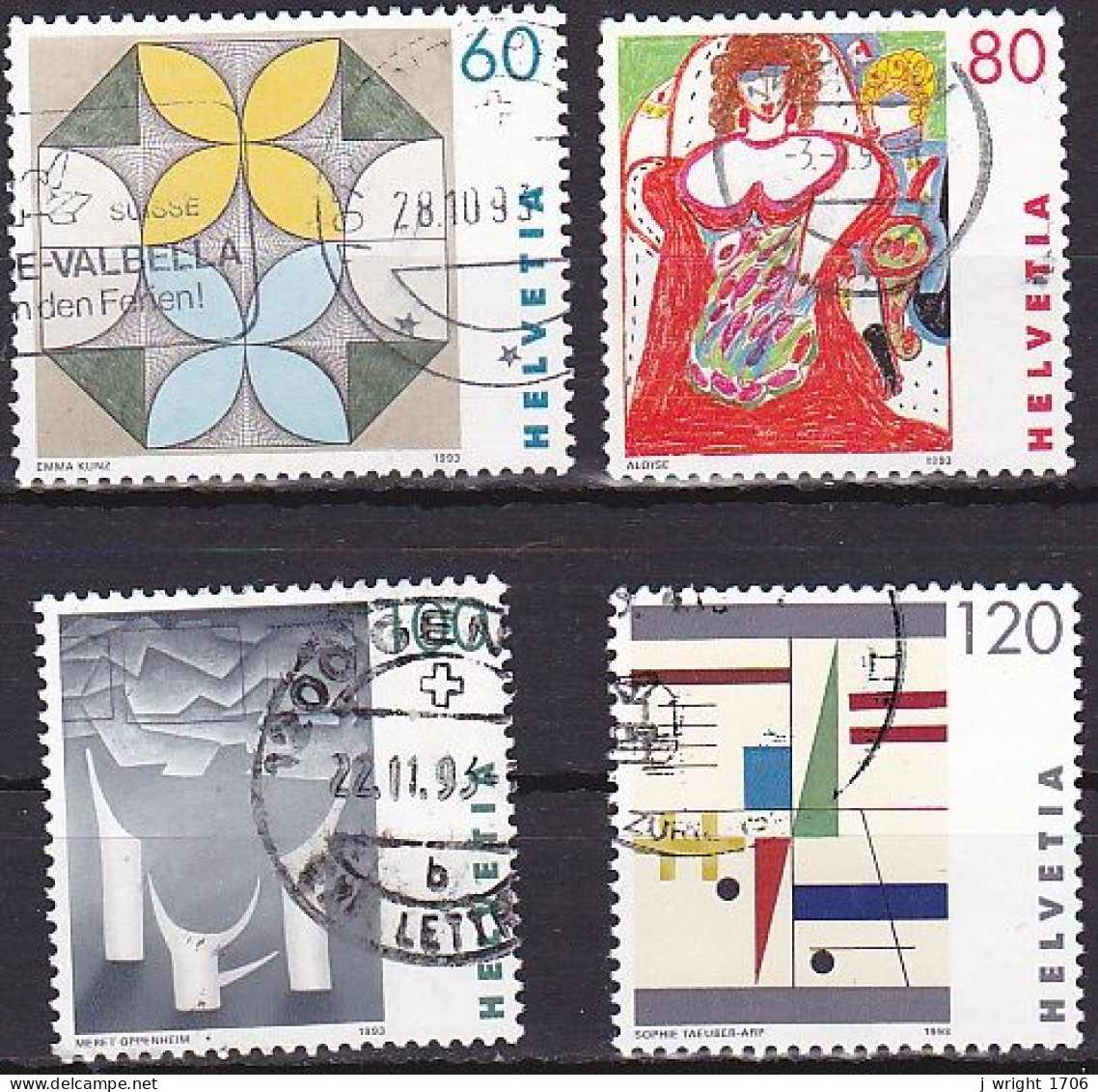 Switzerland, 1993, Art By Swiss Women, Set, USED - Gebruikt