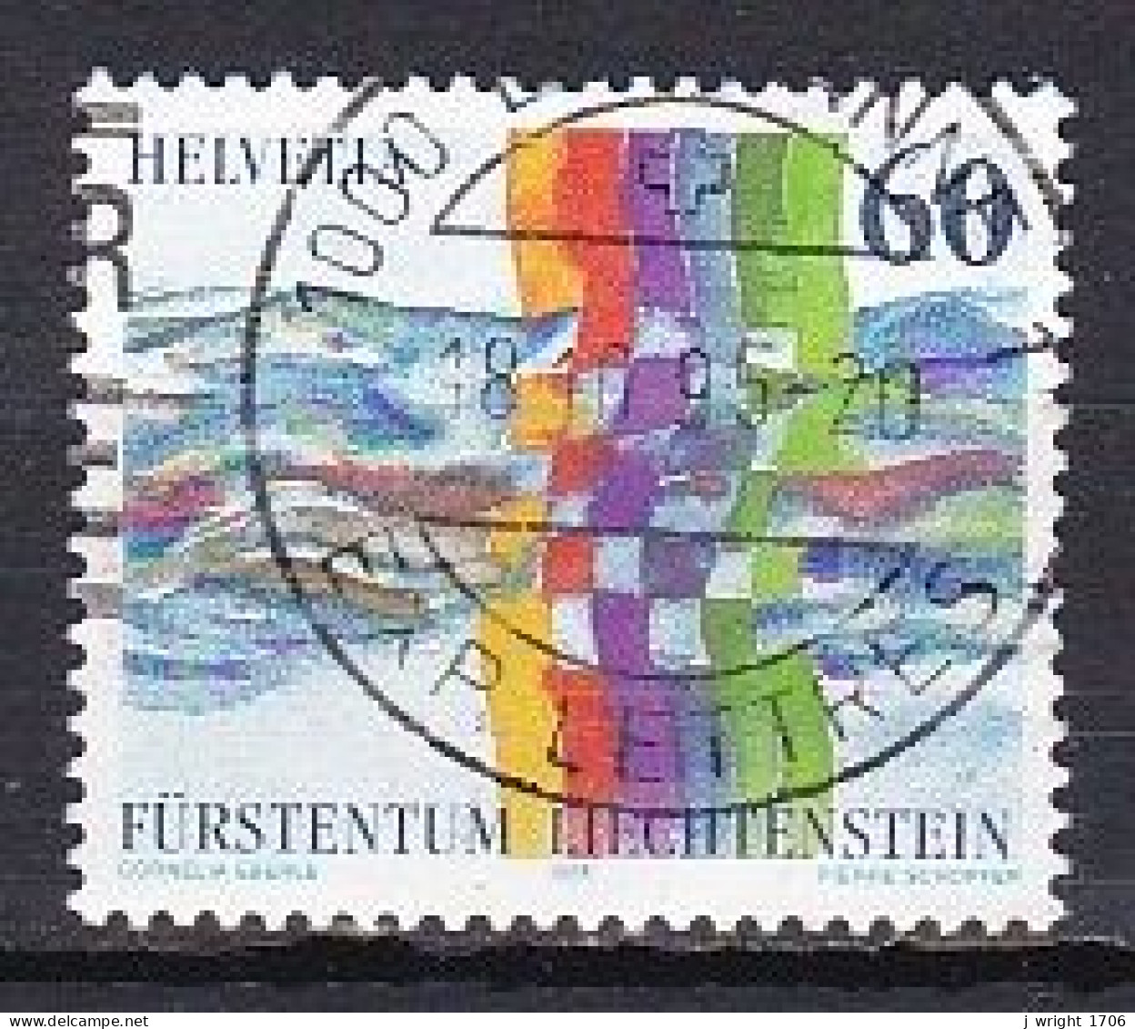 Switzerland, 1995, Swiss-Liechtenstein Postal Co-operation, 60c, USED - Usati