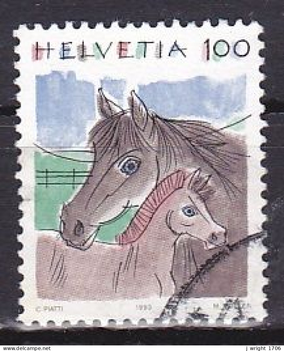 Switzerland, 1993, Animals/Horse & Foal, 100c, USED - Usados