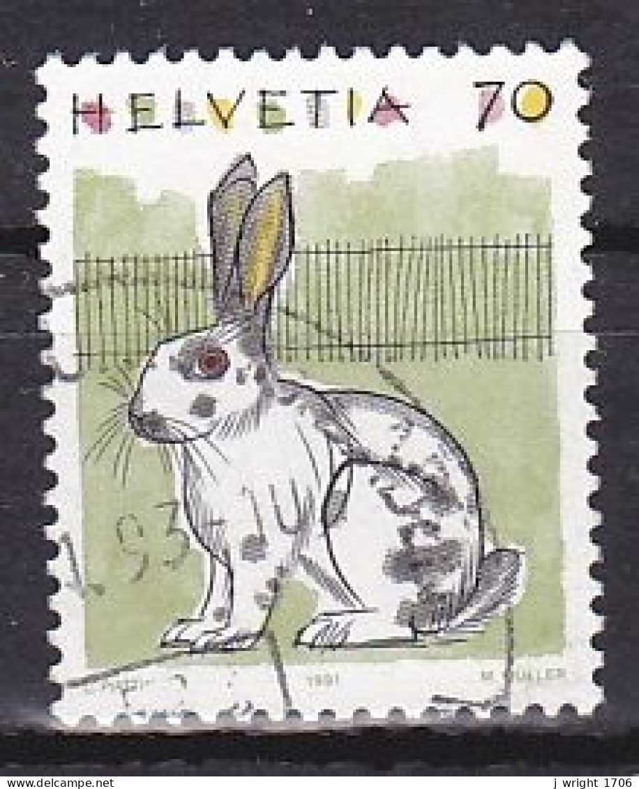 Switzerland, 1991, Animals/Rabbit, 70c, USED - Used Stamps