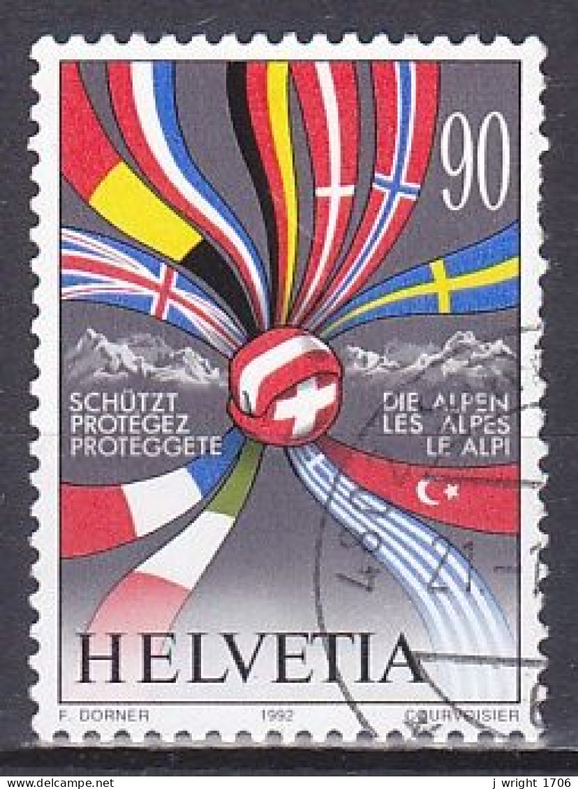 Switzerland, 1992, Swiss-Austria Joint Issue, 90c, USED - Oblitérés