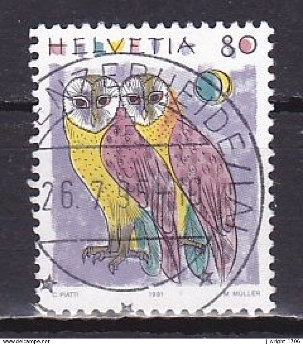 Switzerland, 1991, Animals/Barn Owls, 80c, USED - Used Stamps