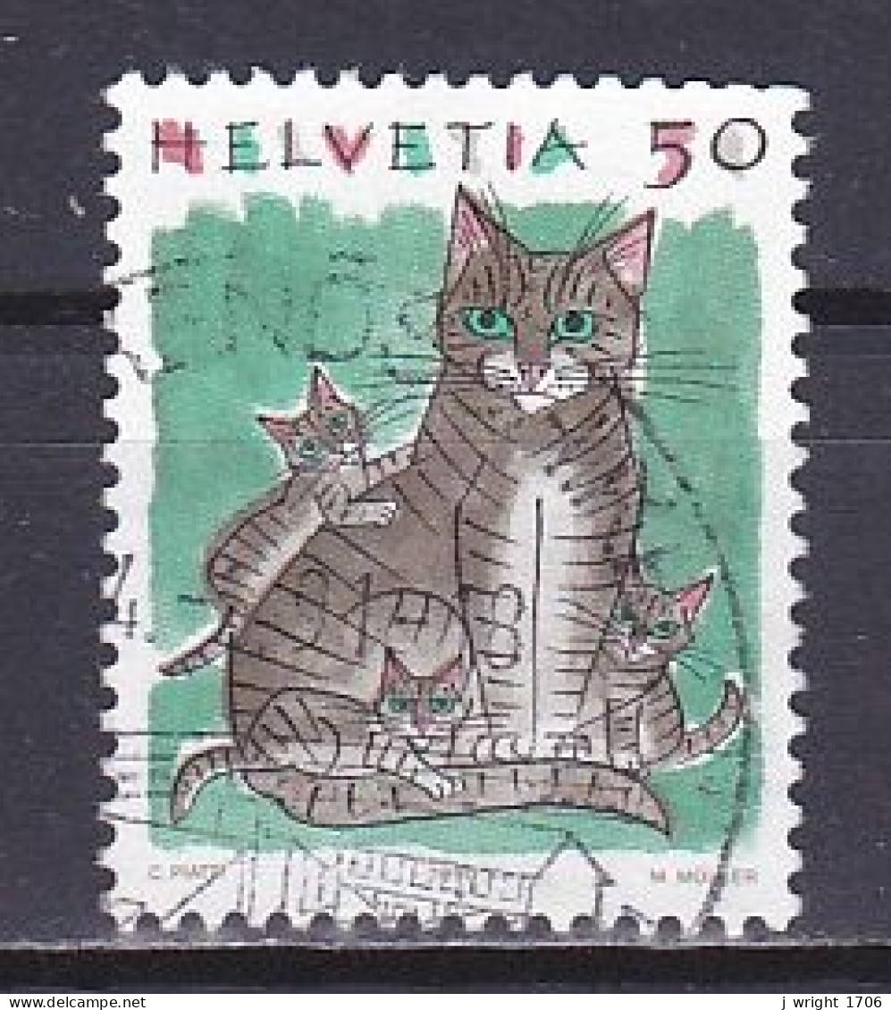 Switzerland, 1990, Animals/Cat, 50c, USED - Oblitérés