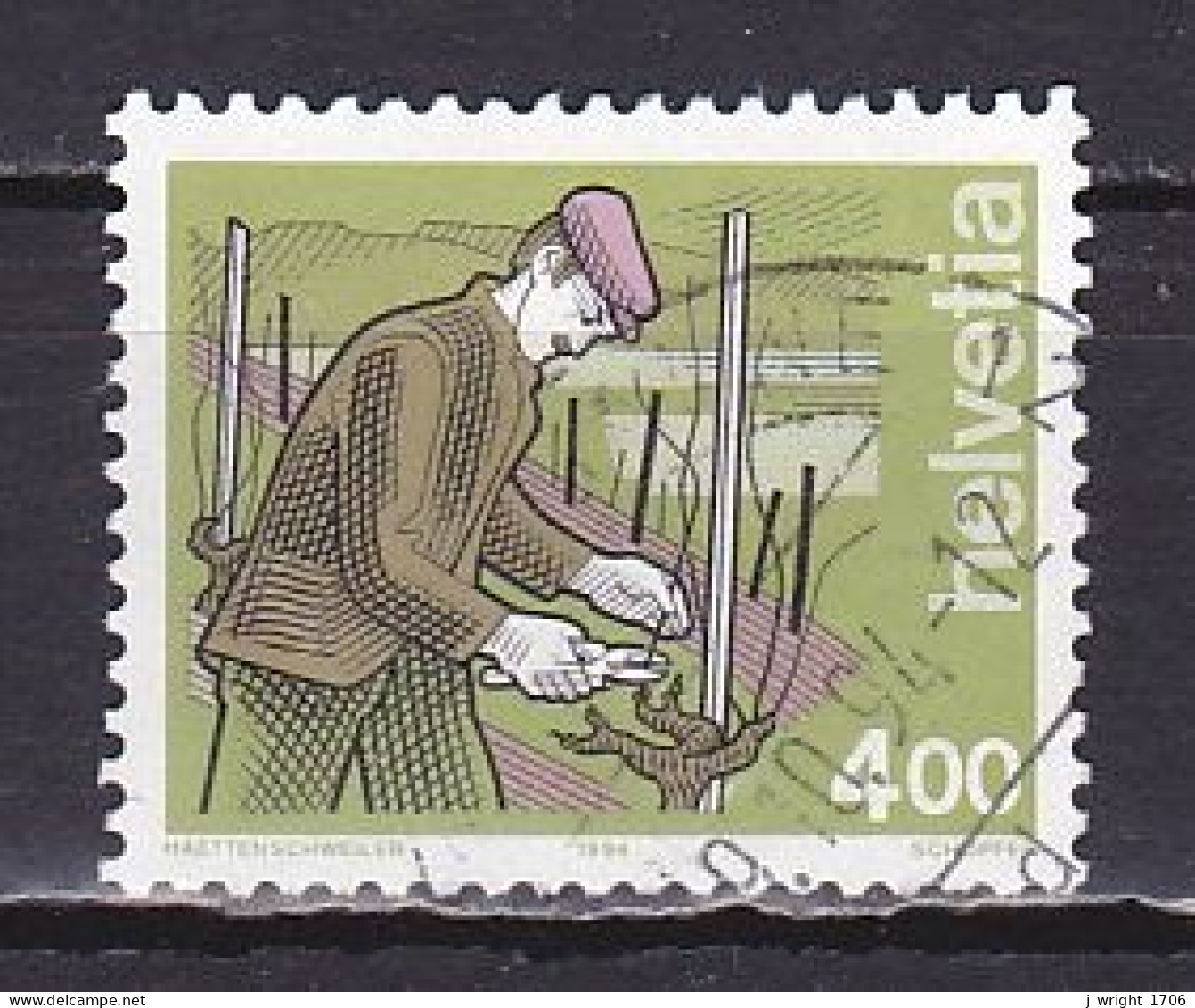 Switzerland, 1994, Occupations/Vine Growing, 4.00Fr, USED - Gebraucht