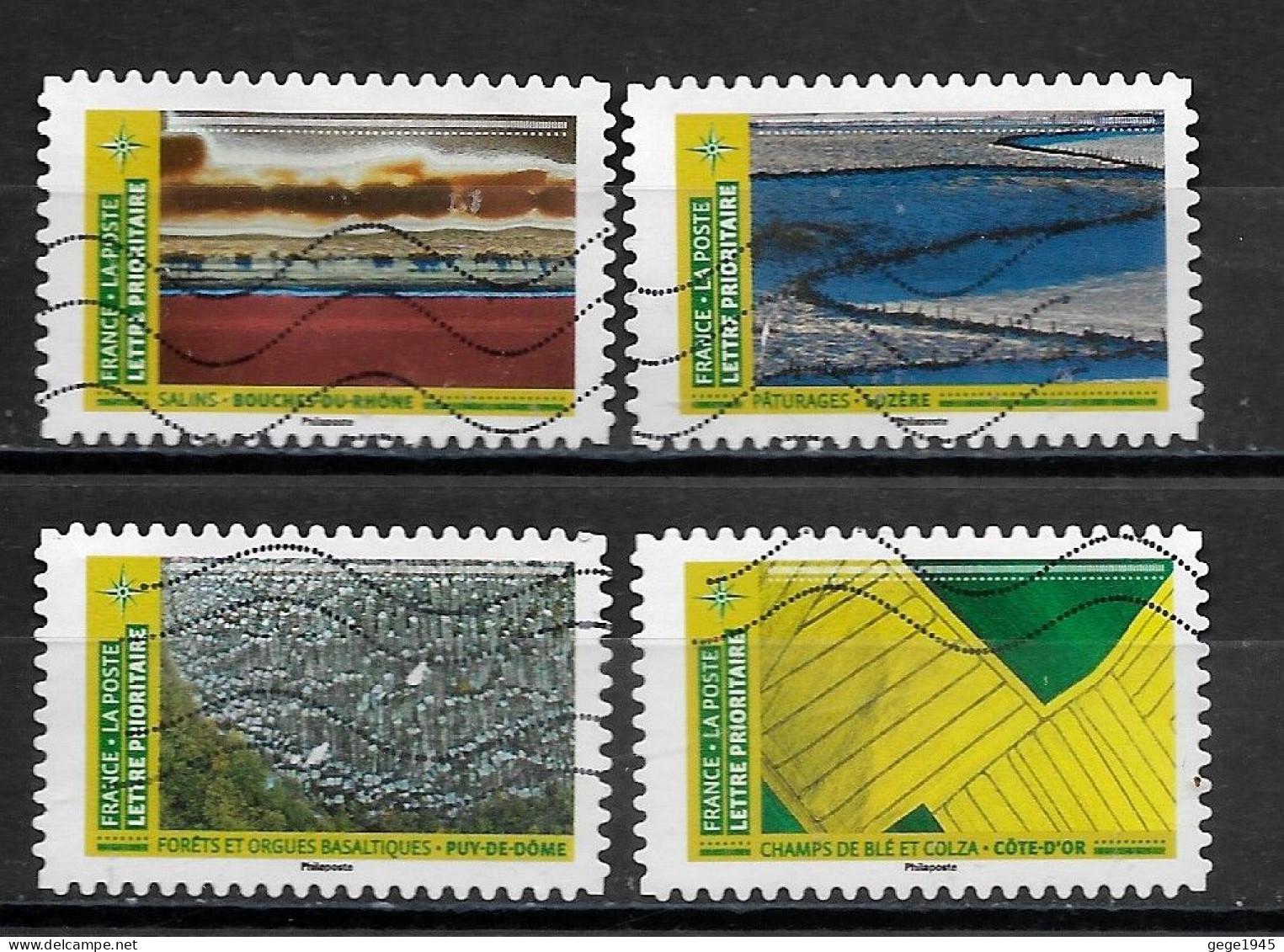France 2021  Oblitéré Autoadhésif  N° 1944 - 1946 - 1947 - 1953    -   Mosaïque De Paysages - Used Stamps