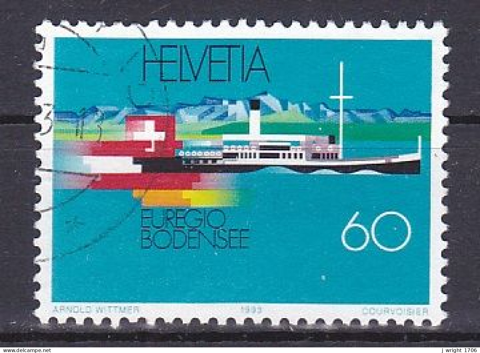 Switzerland, 1993, Lake Constance, 60c, USED - Gebruikt