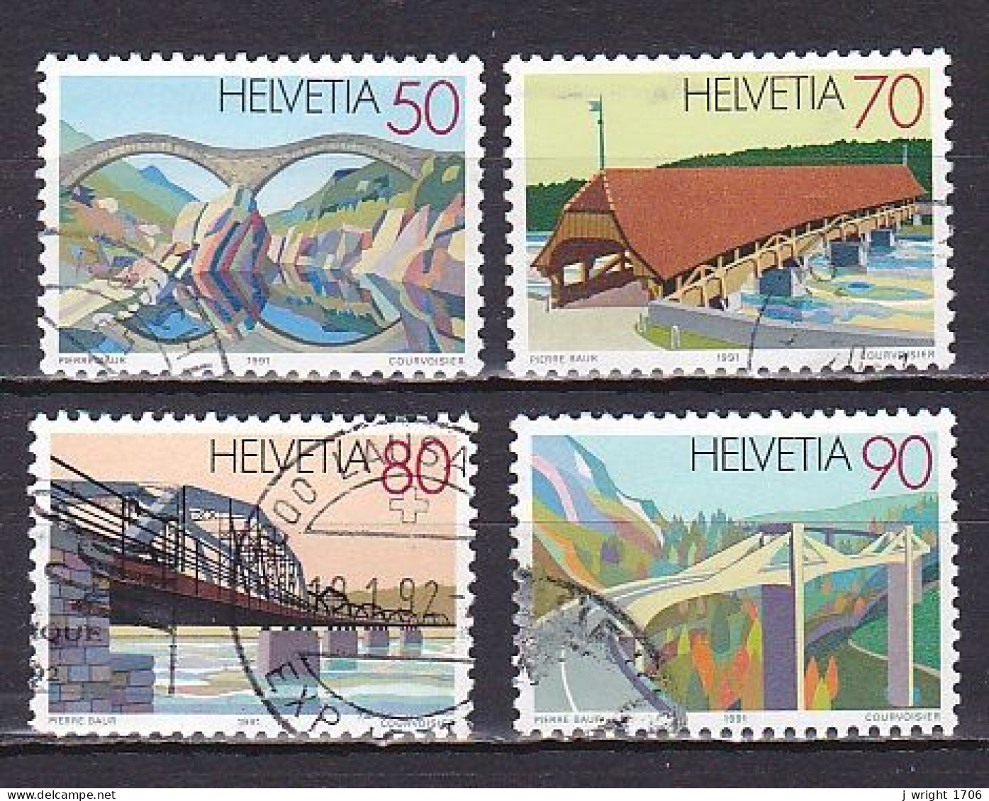 Switzerland, 1991, Bridges, Set, USED - Usados