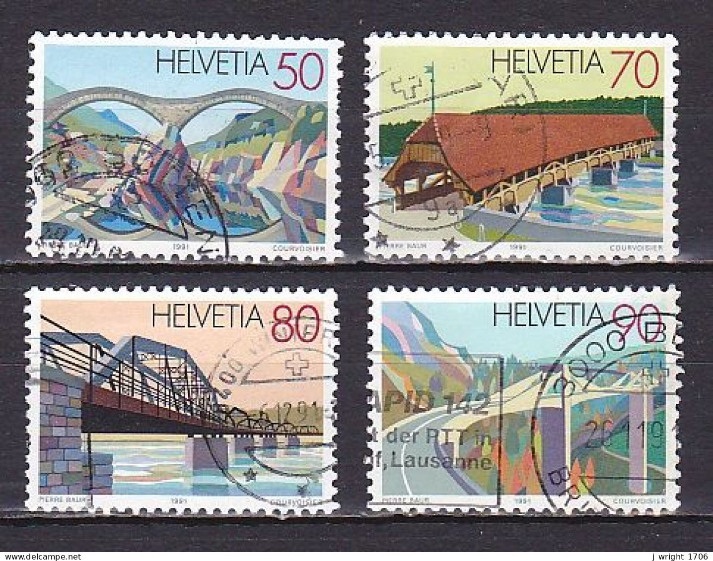 Switzerland, 1991, Bridges, Set, USED - Oblitérés
