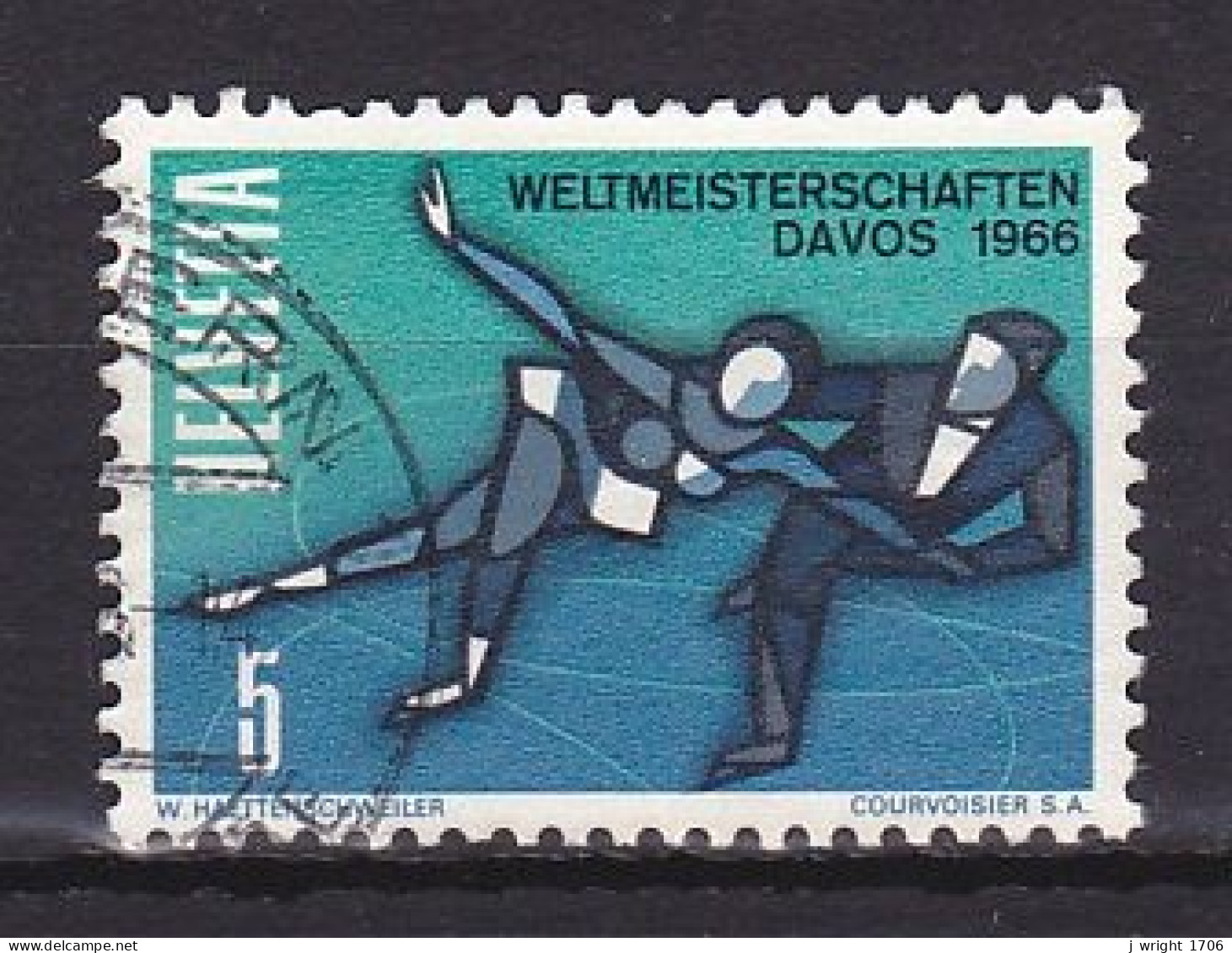 Switzerland, 1965, Figure Skating Championships, 5c, USED - Oblitérés