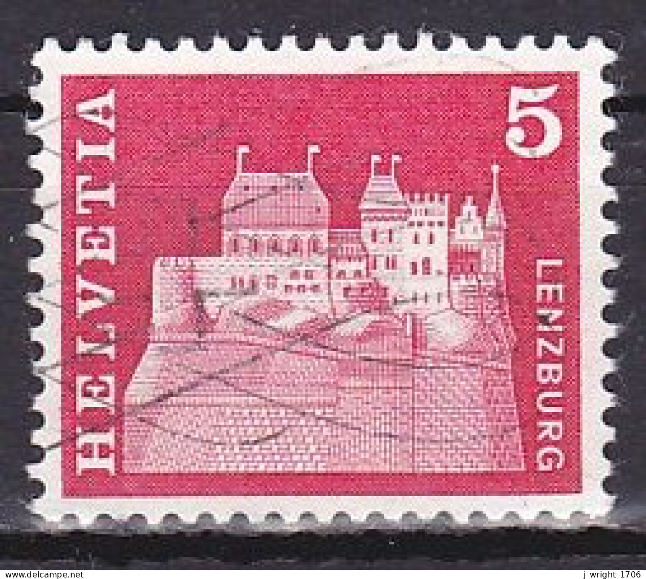 Switzerland, 1968, Monuments/Lenzburg, 5c, USED - Used Stamps